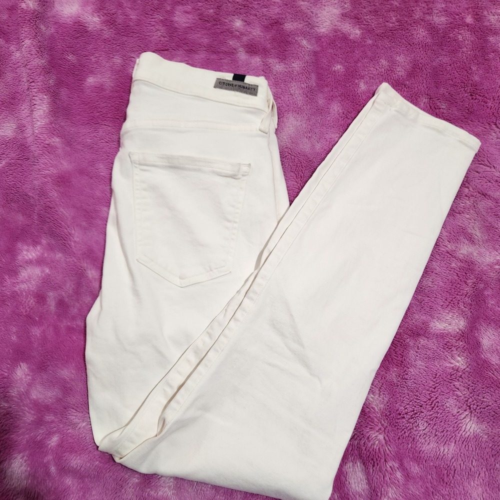 Citizens of Humanity Rocket Crop‎ High Rise Skinny White Jeans Size 26